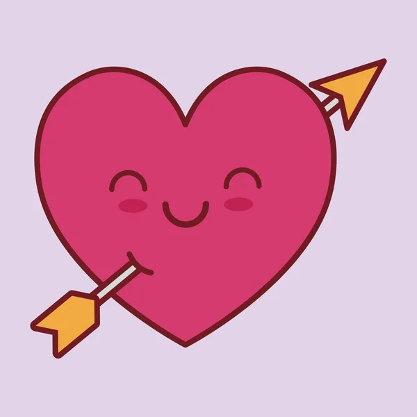 Día de San Valentín relacionados imagen icono de estilo kawaii — Vector de stock