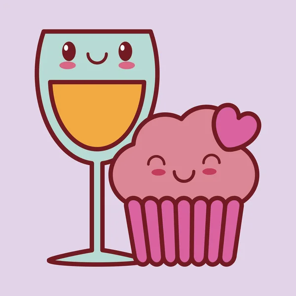 Día de San Valentín relacionados imagen icono de estilo kawaii — Vector de stock