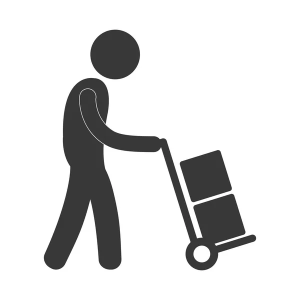 Paketzustellung und Logistik im Zusammenhang mit Piktogramm Symbolbild — Stockvektor