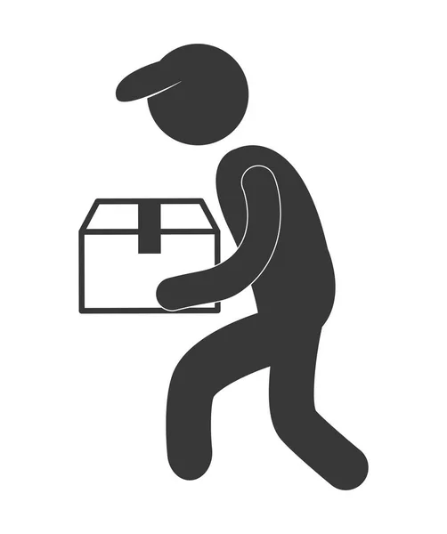 Livraison de colis et logistique image icône pictogramme connexe — Image vectorielle