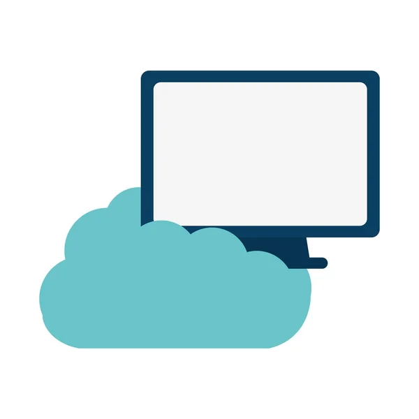 Cloud Screen Monitor Computertechnologie — Stockvektor