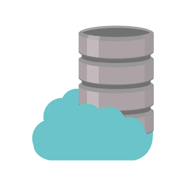 Tecnologia de informação de servidor de dados em nuvem — Vetor de Stock