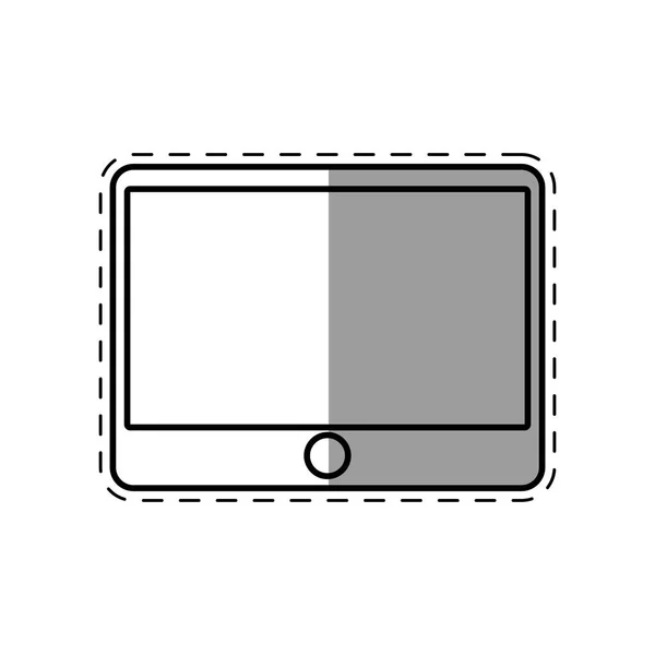 Tableta dispositivo tecnología línea sombra — Vector de stock