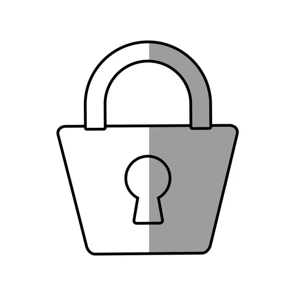 Padlock lock security protection symbol line shadow — Stock Vector