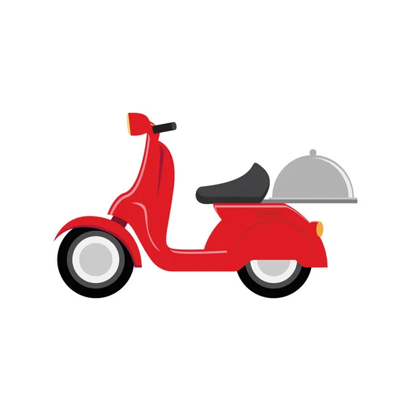 Красный символ скорости доставки скутера — стоковый вектор