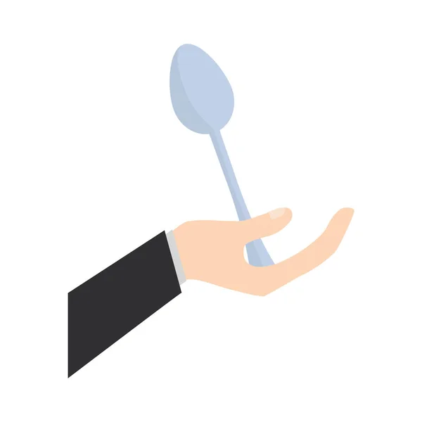 Рука тримає посуд для приготування їжі — стоковий вектор