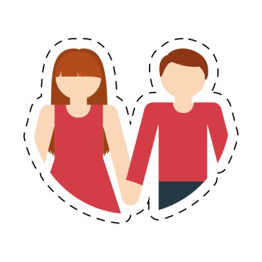 Çift romantik aşk birlikte İpi kes