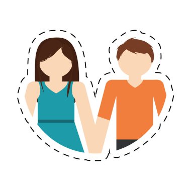 Çift romantik aşk portre ilişkisini kesmiş