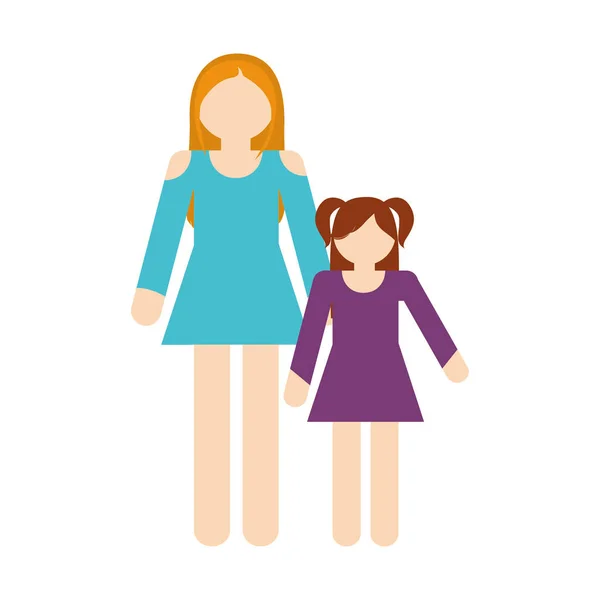 Family mother and daughter funny — Stock Vector