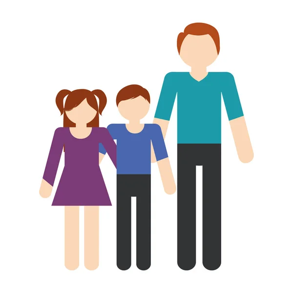 Οικογένεια ο πατέρας και τα παιδιά υπέροχο — Διανυσματικό Αρχείο