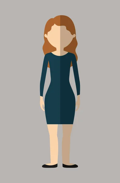 Femme avatar sans visage icône image — Image vectorielle