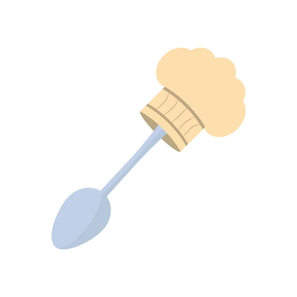 Cuchara sombrero cocinero utensilio — Vector de stock