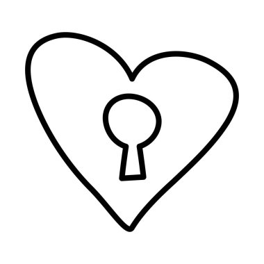 kalp asma kilit anahtar deliği Sevgililer anahat