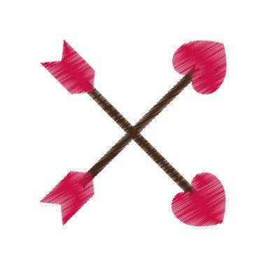 Çizim çapraz ok Sevgililer günü partisi