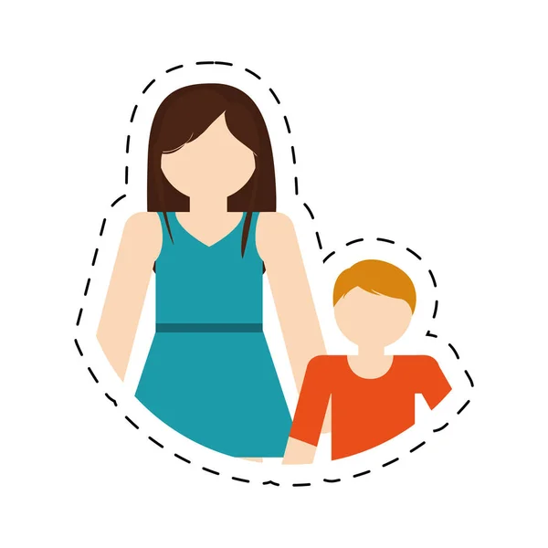 Matka a syn rodinné setkání — Stockový vektor