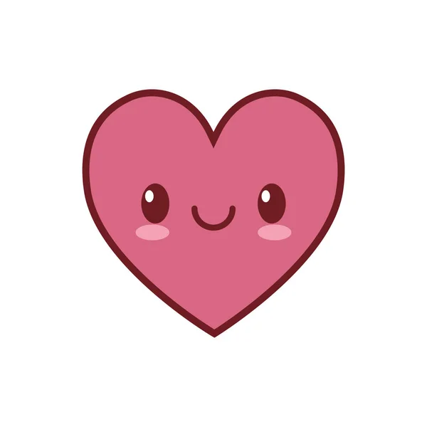 Kawaii hart liefde Valentijn — Stockvector