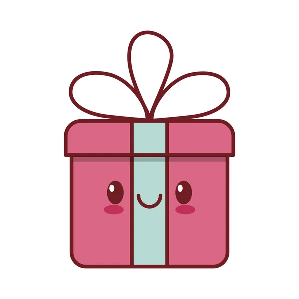 Kawaii amor regalo caja cinta San Valentín — Vector de stock