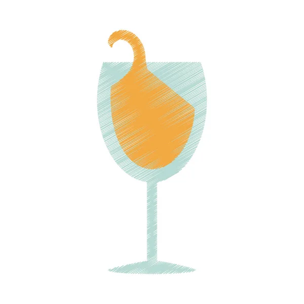 Desenho copo de vidro champanhe bebida celebração —  Vetores de Stock
