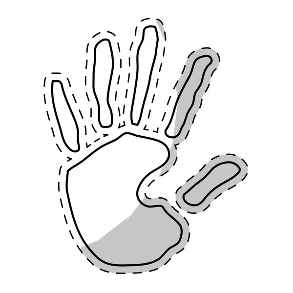 Hand print pictogramafbeelding — Stockvector