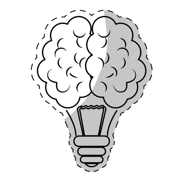 Brain and lightbulb bright idea icon image — Stock Vector