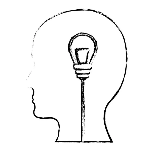 脳と電球の名案のアイコン画像 — ストックベクタ