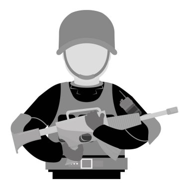 Onun silah ve ekipman koruma ile askeri dağılımı