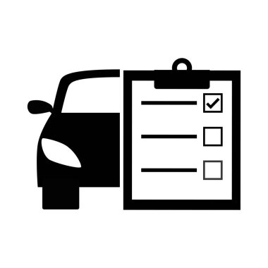 Not defteri simgesi tasarım ile siyah araba