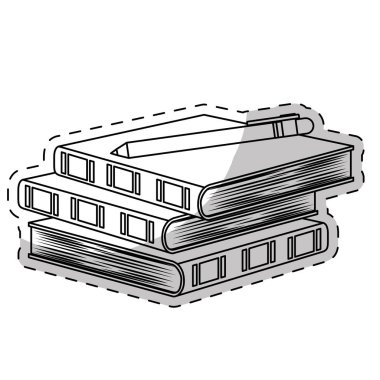 Beyaz üç defter bir kalem görüntüsü ile