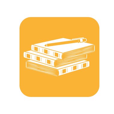 Kontur üç defter bir kalem görüntüsü ile