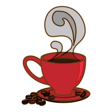 Buhar ve fincan tabağı ile renk küçük kahve fincanı