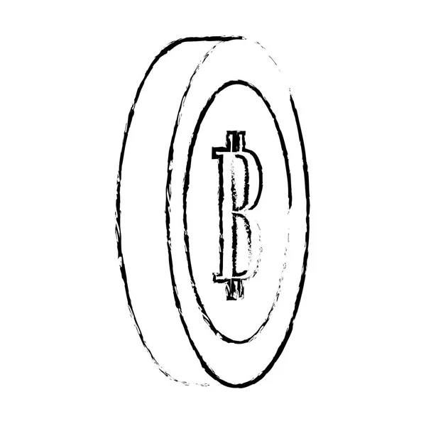 Изображение биткойна, цифровой денежный символ — стоковый вектор