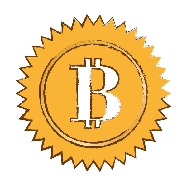 Bitcoin moneda símbolo digital, logotipo de dinero — Vector de stock
