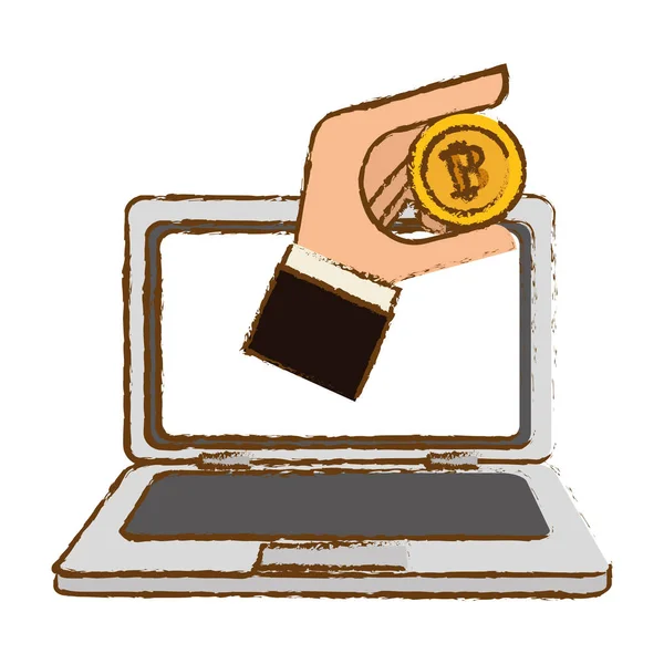 Icono de bitcoin, símbolo de moneda digital — Vector de stock