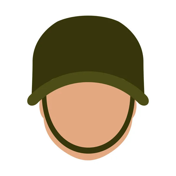 Military with his protective helmet icon image — Stock Vector