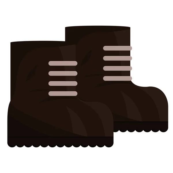 Botas, equipo para la imagen icono de protección militar — Vector de stock