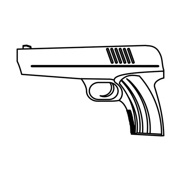Vuurwapen figuur van militair materieel pictogramafbeelding — Stockvector