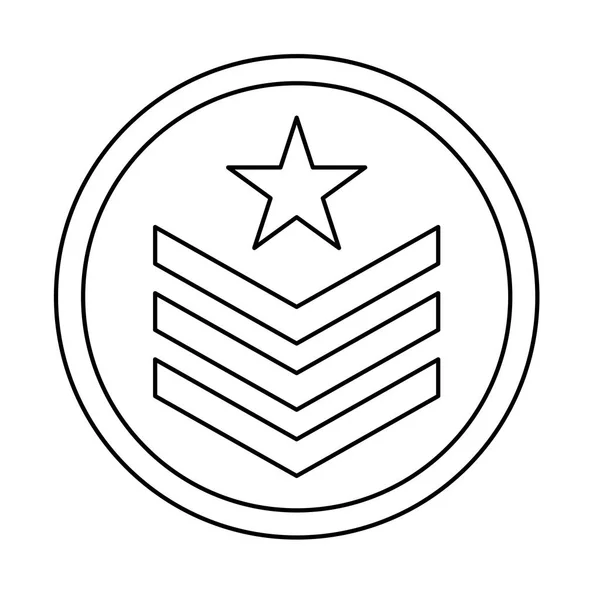 Figura emblema icono militar imagen — Vector de stock