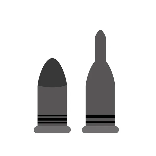 Balas de contorno para armas militares, imagem de ícone —  Vetores de Stock