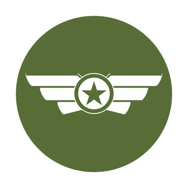 Знак эмблемы с воинским званием — стоковый вектор