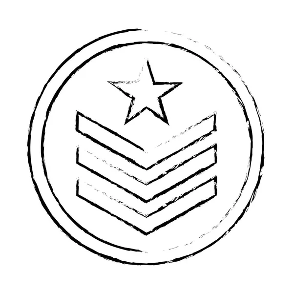 Зображення емблеми військового силуету — стоковий вектор