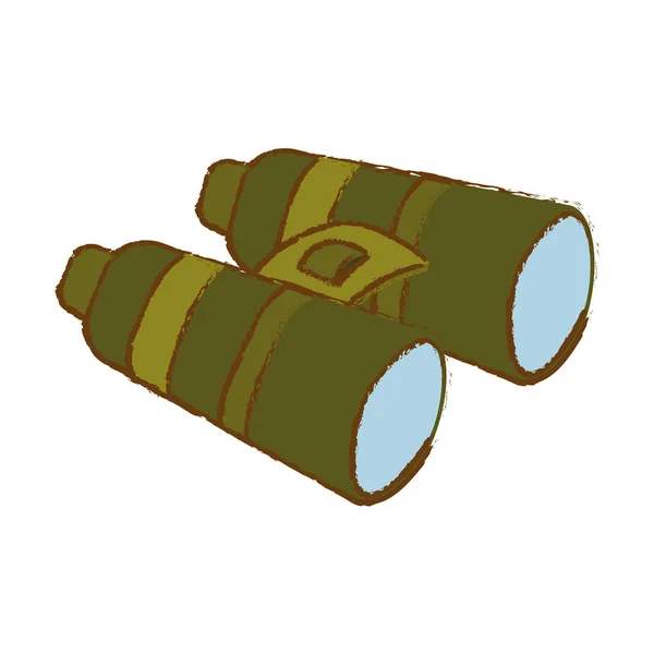 Binoculares equipo militar icono imagen — Archivo Imágenes Vectoriales