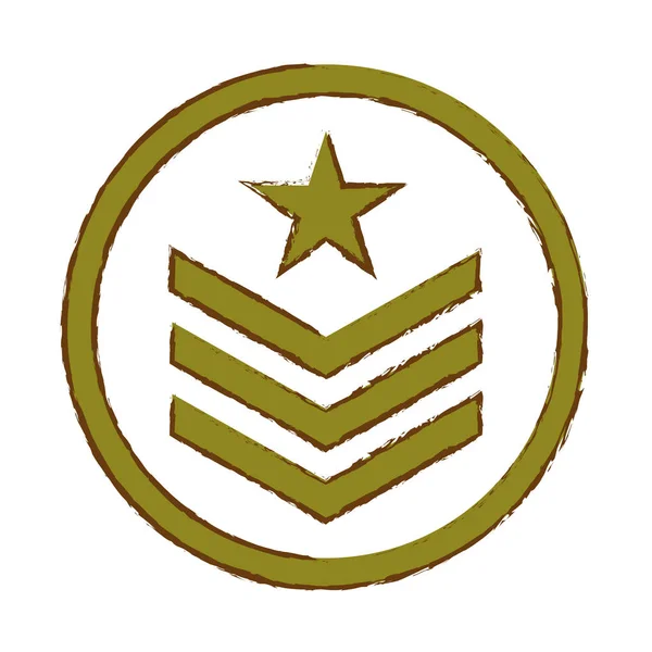 Militaire embleem pictogramafbeelding — Stockvector