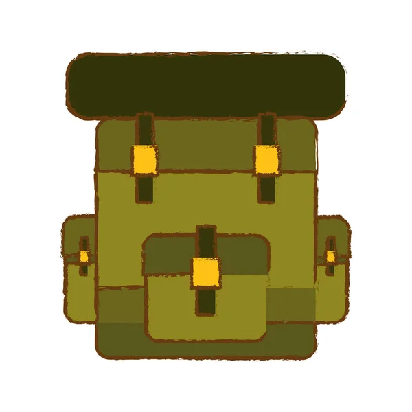 Militar ejército bagpack icono imagen — Vector de stock