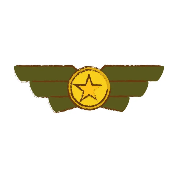 Emblema mostrando patente militar, ilustração vetorial — Vetor de Stock