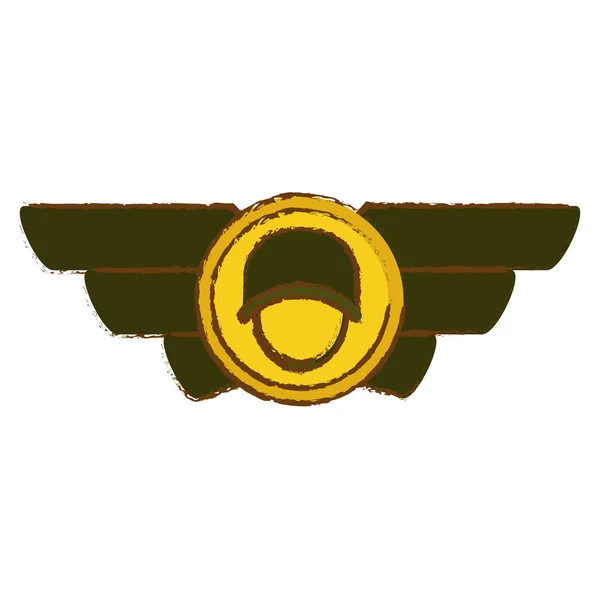 Muestra emblema rango militar, ilustración vectorial — Vector de stock