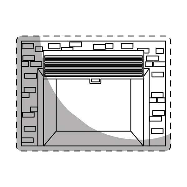Garage blanc de voiture icône image — Image vectorielle