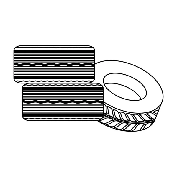 Figure voitures pneus icône image — Image vectorielle