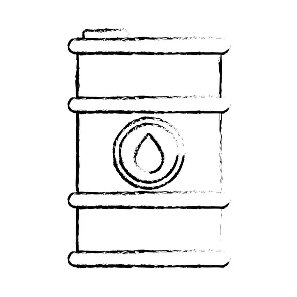 Contorno de petróleo do barril com óleo derramado — Vetor de Stock