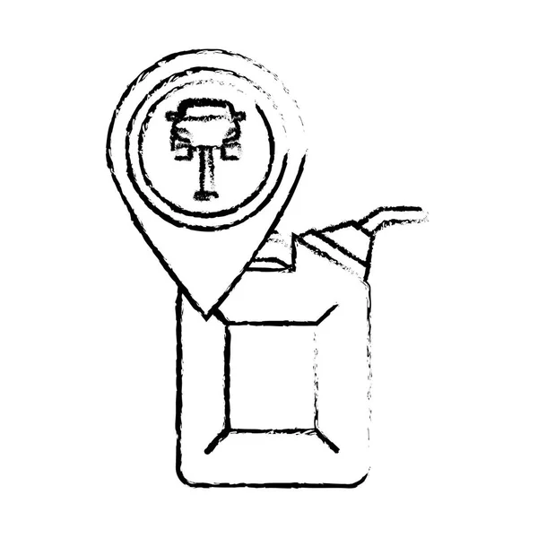 Bocal de óleo de contorno com um símbolo de carro —  Vetores de Stock