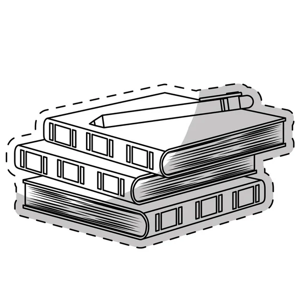 Beyaz üç defter bir kalem görüntüsü ile